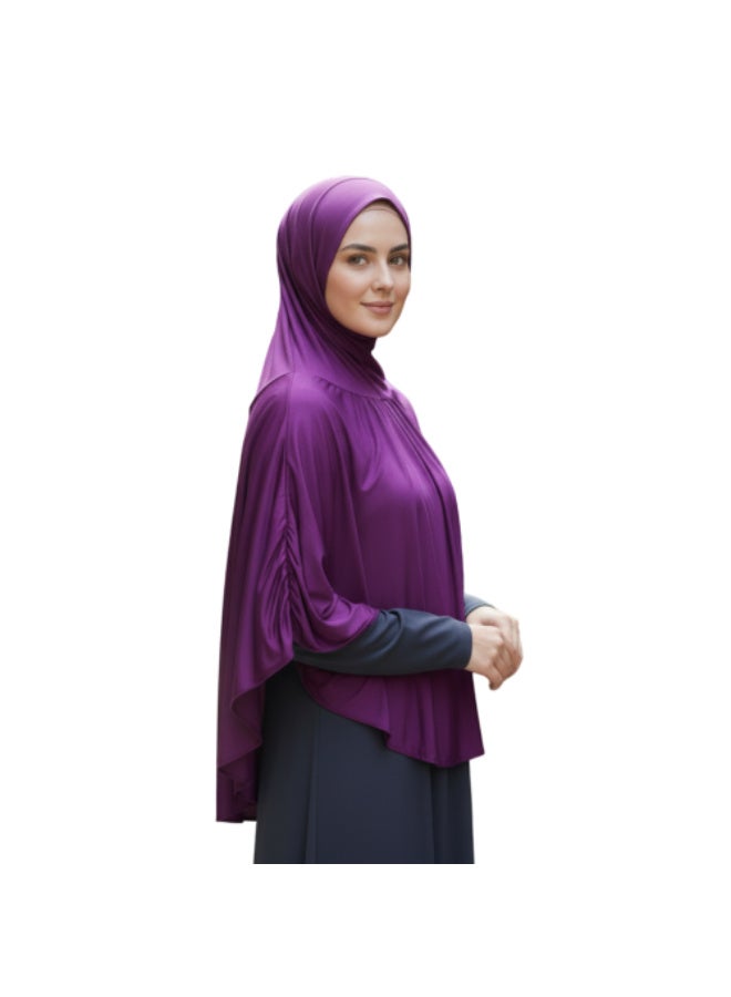 خمار قماش باتر للنساء - وشاح مكشكش بدون دبابيس مع حواف مزخرفة - حجاب ناعم وخفيف الوزن، مقاس واحد يناسب الجميع - مناسب للارتداء اليومي - Image 2